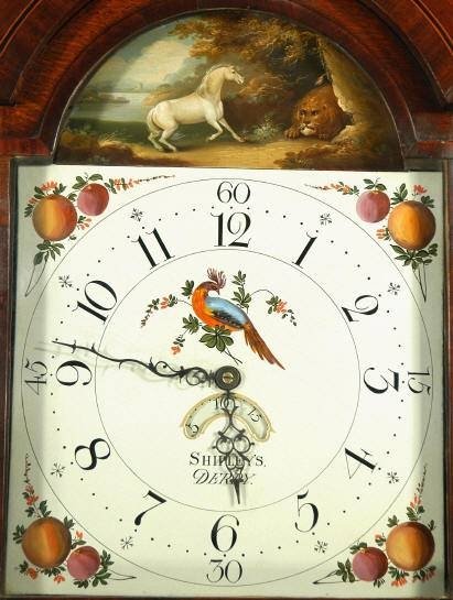 fig 2. ***SOLD**** Georgian English Oak Cased Grandfather Clock - George Stubbs 'Horse frightened by Lion'